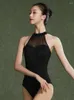 Stage Wear High Neckline Ballet Leotard Women Daily Practice Dance Clothes Girls Elegant Zipper Suit Yoga Jumpsuit