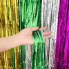 Gold Party Backdrop Metallic Foil Fringe Tinsel Curtain Adult Kids Birthday Party Wedding Decoration Baby Shower Favor Supplies 240119