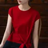 Women's T Shirts High Quality 2024 Women Topps Bowknot Bandage T-shirt Sexig Crop Top Cloth Summer Semeless Tank Y2K Corset