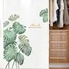 Wall Stickers Green Plant Sticker DIY Peony Rose Flowers Beach Tropical Palm Leaves Modern Art Decal Mural