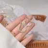 Stud Oorbellen 14k Echt Goud Mode-sieraden Kristal Kwastje Waaiervormig Prachtig Voor Vrouw Vakantie Feest Elegante Oorbel