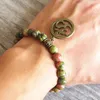 Charm Bracelets Handmade Women Men Jewelry Mala Beads Bracelet Tibetan Buddhism Natural Stone Yoga Healing Chakra Bangle