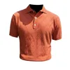 Мужские поло 2024, модная облегающая мужская трикотажная рубашка-поло с коротким рукавом, летняя тонкая S, деловая мужская высокое качество Q02