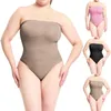 Shapers femininos sem alças bodysuit para mulheres sem costura shapewear tanga corpo shaper com manga removível jumper halter top macacão