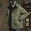 American Style Work Down Jacket For Men's Winter New Thighted Outdoor Hooded Assault Jacket