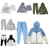 Teknisk fleece jacka tracksuit tracksuits män kvinnor hoodie byxor män full zip hoodies sweatpants windrunner sportkläder jacka reflekterande midja sladdficka huvtröja