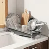 Armazenamento de cozinha 304 prato dreno rack dupla camada tigela copo água pia pratos laterais talheres suporte mesa 2024