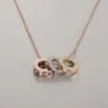 Swarovskis Necklace Designer Luxury Fashion Women Original Quality S925 Silver Double Ring Full Diamond No Fading Fortune Rose Gold Transport Bead With Collar