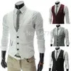 Grey Dress Vests Slim Fit Mens Suit Vest Casual Sleeveless Waistcoat Gilet Homme Formal Business Jacket Male 240119