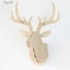 Konst och hantverk 3D Träpussel Trä DIY Djurskulptur Abstrakt Deer Head Staty Hemmur hängande dekoration MDF Crafts Art YQ240119