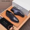 Berluti Mens Leather Shoes Robe Shoe Bruti Mens High End Quality Cow Business Casual Étape sur Lazy RJ HSVP