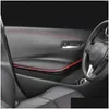 Auto Badges Luxe Interieur Moding Trim Zelfklevende Lederen Decoratieve Lijn Strip Voor Deur Dashboard Sticker Diy Strips Drop levering Dhch6