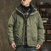 American Style Work Down Jacket For Men's Winter New Thighted Outdoor Hooded Assault Jacket