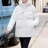 Kvinnors dikerockar 2024 Vinter Casual Loose Spänne Down Cotton Padded Jacket Feminin A-Word Hooded Fashion Slim and Bekväm kappa