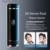 Electric Shavers 6d Mini Electric Shaver Portable USB Laddningsvatten tvättar skäggtrimmer herrbilsresor rakkniv hemåtgärd afeitadora q240119