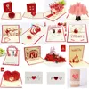 Cartes de voeux Amour Carte postale 3D UP Anniversaire de mariage Anniversaire pour les couples Femme Mari Cadeau de la Saint-Valentin à la main