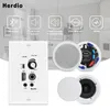 Speakers Herdio 5.25inch 300W Receiver System in Ceiling Wall Passive Speakers +Home Audio Package Wall Mount Control Bluetooth Amplifier