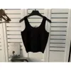 Neue Frühling Sommer Stricken Designer Tank Top Frauen Luxus Jacquard Brief U-ausschnitt Kurze Weste INS Croptop Outfit