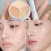 Concealer 3-Color Concealer Palette Foundation Cream Full Coverage Suit for All Skin Face Makeup Cover Dark Circles Acne Pores Cream Base