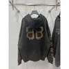 Klassieke losse ontwerper Hoodie Balencigs Fashion Hoodies Hoody Mens Sweaters Hoge kwaliteit B Familie Correcte versie 23s High End Nieuwe Tie Dye Graffiti Letter Old Wo