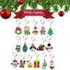 Party Favor Calendrier de l'Avent de Noël Coffret cadeau 24 pièces Pendentif Porte-clés pour enfants