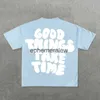 Erkek Tişörtler Y2K High Street Trend Gevşek Kısa Kollu Amerikan Tarzı Yeni Harajuku Retro T-Shirt Üstler Gotik Hip-Hop Büyük Boy