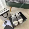 2023 Nya kvinnor Slipper Designer Man Sandal Rope Chain Woven Gold Metal Letter Slides Summer Beach Outdoor Classic Confort Flat Shoe With Original Box Dust Bag