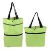 Storage Bags Fashion Folded Shopping Cart Portable Car Luggage Tug Bag Collapsible Vegetables Organizer Trolley