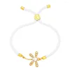 Bracelets de charme FLOLA Cuivre Zircon Libellule Pour Femmes Coloré Corde Chaîne Réglable Mode Cristal Bijoux Cadeaux Brtj19