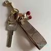 Luxury Keychain Lovely Tiny Cute Cherry Key Ring for Women Charm Bag Holder Ornament Pendant Accessories Chains