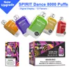 SPIRIT Original 8000 Puffs 8k Disposable Vape with Digital Display Vaper E Cigarette 650mah Rechargeable Battery 14ml Pod Mesh Coil Disposable E-cigarettes