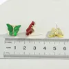 Stud Earrings 1 Pair Colorful Resin Butterfly For Women Gift Jewelry Fashion Simple Animal Insect Metal Pierced E445-2