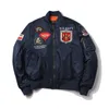 Популярные осенне-зимние стеганые молодежные куртки-авиаторы для мужчин и женщин Ma1, бейсбольная форма ВВС с вышивкой, ретро плюс флисовые куртки