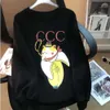 Designer de luxe Chaopai classique marque de mode ras du cou chat banane dessin animé imprimé, sweat à capuche ample unisexe populaire