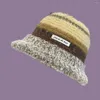 Beretti pelliccia hip-hop a maglia cappello di lana a maglia cappelli caldi per coppia eleganti pescatori maschili di campagna da donna