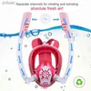 Dykningstillbehör snorkling mask dubbel rör silikon full torr dykmask vuxen simmask dykglasögon själv innehöll undervattens andning yq240119