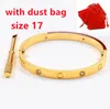 Designer Luxury Jewelry Women Screw Bracelets Classic 5.0 Titanium Steel Alloy Bangle Gold-Plated Craft Colors Gold Silver Rose Never Fade Not Allergic with dust bag