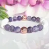 MG1509 Strand 8 mm Matte Amethist Lavasteen Armbanden voor Vrouwen Hoge Kwaliteit Handgemaakte Pols Mala voor Sereniteit en Calming266d