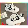 Girls Panda Big Head Board Children's New Baotou Casual Little White Shoes, Versatile For Students, Low Top Thick Sole Cake Sweet Shoes