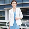 Vestidos de trabalho moda blazer branco feminino ternos de negócios vestido e jaqueta define senhoras usam estilos uniformes de escritório