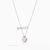 New Designer Necklaces Fashions Classic S925 Sterling Silver Double Plate with Drip Glue and Diamond Plated Tie Necklace CUF2