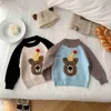 Pullover Winter Baby New Sleeve Long Sweater Ldren Crit Cartoon Cartoon stekwear Boy Boy Girl Propostoile Tops Kids H240508