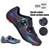 Schoeisel Boodun Road Fietsschoenen Professionele Racing Racefiets Fiets Sneakers Dazzle Kleur Ultralichte Ademende Zelfsluitende Schoenen