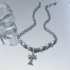 2024 Designer Merk Cross Ch Ketting voor Vrouwen Luxe Chromes Hiphop Kralen Sleutelbeenketting Mannen Zoet Paar Veelzijdig Hart Klassieke Sieraden Hanger Xnmw