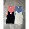 Tops vest summer women new tank top Female Femme Knits Tees Designer Embroidery Knitted Vest Sport Breathable Yoga Vest Tops 4 styles black white pink blue