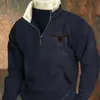 Vår- och hösten New Men's Long Sleeve Half Zipper Print Casual Fashion Trend Jacket Jacket