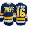 Hanson Brothers 16 17 18 Dunlop Reggie 7 Denis Lemieux 1 Chief Slap Shot Hockey Jersey S-3XL 100% Ed 9897