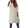 Women's Vests Winter Autumn Women Vest Waistcoat Long Down Cotton Jacket Loose Oversize Sleeveless Hooded With Pocket L6