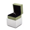 Display Brand Simple Nice Jewellery Bracelet Box Set Suede Green Color Case Jewelry Box Fourleaf Clover Necklace Packaging Paper Bag