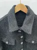 여자 재킷 2024 여성 패션 고품질 롱 슬리브 옷깃 트위드 짧은 재킷 1207